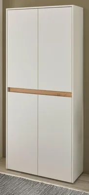 Produktbild von Schuhschrank "Center" in weiß und Wotan Eiche Flurschrank 85 x 195 cm