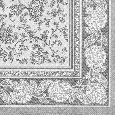 Produktbild von Servietten "ROYAL Collection" 1/4-Falz 40 cm x 40 cm grau "Ornaments", 5 x 50 Stück