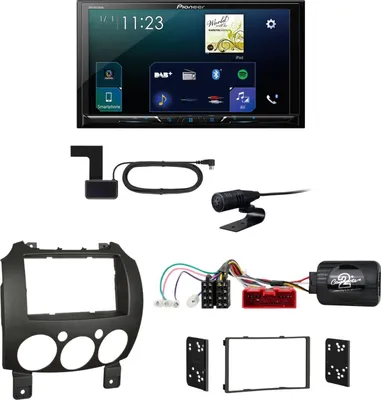 Produktbild von Pioneer SPH-DA230DAB CarPlay Android Auto USB Einbauset für Mazda 2 2008-2014