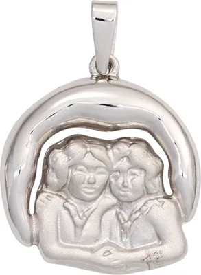 Produktbild von Sternzeichen Anhänger Zwilling aus 925 Silber teilmatt Halsschmuck Damen