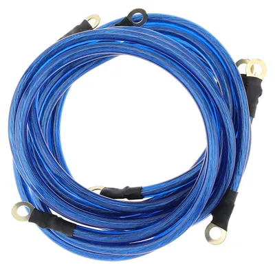 Erdungskabelset, 5-teilig, Blau, 100/80/60 cm, für Auto & LKW