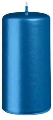 Produktbild von Stumpenkerzen Metallic Matt Royalblau 100 x Ø 50 mm, 12 Stück