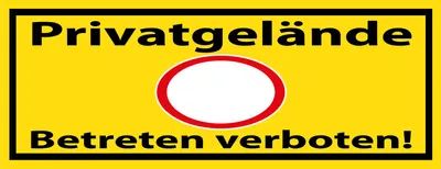 Produktbild von vianmo Blechschild 10x27 cm Privatgelände Betreten Verboten