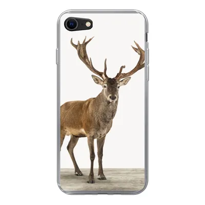 Produktbild von MuchoWow® Handyhülle Schutzhülle Hülle für iPhone SE 2020 Hirsche - Tiere - Geweih - Kinder - Mädchen - Jungen Silikon Softcase Handy Hülle - Kartenbesitzer