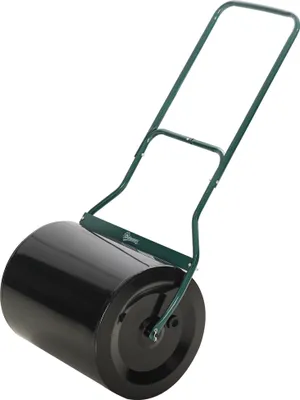 Zdjęcie produktu dla Wałek ogrodowy Outsunny z uchwytem w kształcie litery U, wałek ogrodowy, średnica 40 cm, wypełnienie wodą/piaskiem 60 l, metalowy, czarny, 57 x 40 x 123 cm