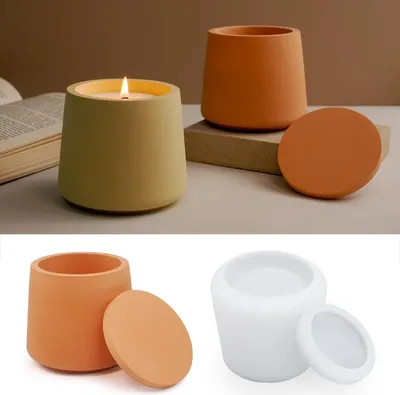 Produktbild von Silikonform Kerzen, Kerzenform Silikon, Kerzenformen Zum Gießen Set, Silikonform Kerzenhalter mit Deckel, DIY Kerzen Silikonform Kerzen Gießen Formen 3D Silikonform