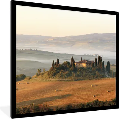 Produktbild von MuchoWow® Gerahmtes Poster Toskana - Landschaft - Italien 40x40 cm - Poster mit Schwarzem Bilderrahmen Wandposter Rahmen Foto Bilder - Mit Rahmen - Wanddekoration Schlafzimmer