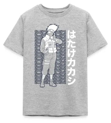 Produktbild von Spreadshirt Naruto Cooles Design Mit Kakashi Teenager T-Shirt, 152/164 (12-14 Jahre), Grau meliert