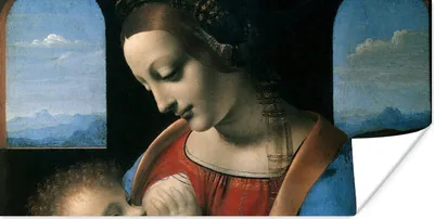 Produktbild von MuchoWow® Poster Die Jungfrau Maria - Leonardo da Vinci 160x80 cm - Foto Poster