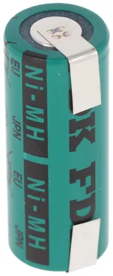 Productafbeelding van Sanyo HR-4/5AU NiMH-accu, 2150mAh, 4/5A, 43x17mm, met U-vormige soldeertips
