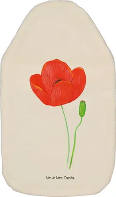 Produktbild von Mr. & Mrs. Panda Wärmflasche Blume Mohnblume - Weiß - Geschenk, Flauschige, Wärmekissen, Garten, Glaube, wärmebeutel, Bettflasche, Mohn, Religion, Motivation, Selbstliebe
