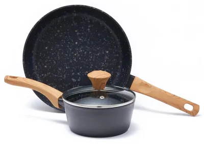 Image de Ensemble de casserole et de poêle : 1 casserole de 2QT + 1 poêle de 10,25" - Revêtement en céramique