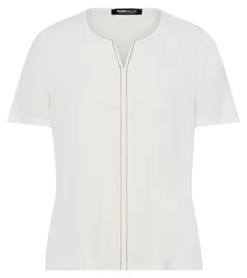 Produktbild von Frank Walder Damen T-Shirt Coffee Lounge ecru mit Ziernaht