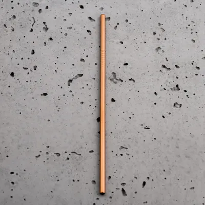 Produktbild von EkoParty Gerade Metalltrinkhalme Rose Gold 1 Stück