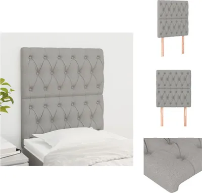 Produktbild von vidaXL Kopfteile 2 Stk. Hellgrau 80x7x78/88 cm Stoff -  Kopf- & Fußenden