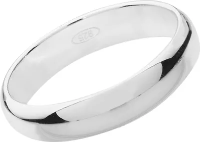 Image de Bague de Mariage/Alliance Homme/Femme 4mm Forme D Argent fin 925, 58 (18.5); TRS13931RSQ