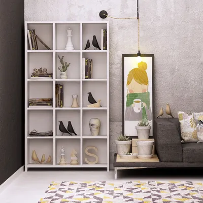 Image de Skye Decor, Pritone, étagères, blanc, panneau de particules mélaminé, 90 x 160 x 25 cm