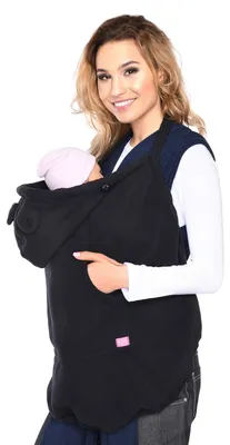 Produktbild von Warme Fleece Tragehilfe - Universelle Winddichte Tragetasche für Babys (Schwarz)