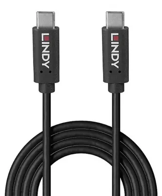 Zdjęcie produktu dla Lindy 36975, 0,5 m, USB C, USB C, USB 3.2 Gen 2x2, 20 Gbit/s, Czarny