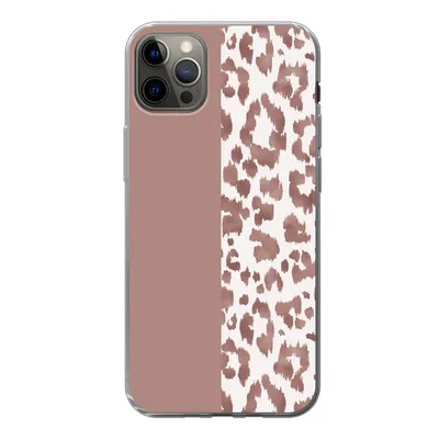 Produktbild von MuchoWow® Handyhülle Schutzhülle Hülle für iPhone 12 Pro Max Tiermuster - Rosa - Tiere Silikon Softcase Handy Hülle - Hartschale
