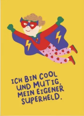 Produktbild von Poster Super Bo Kinder-Affirmation bunte Illustration für Kinderzimmer 30 x 40 cm