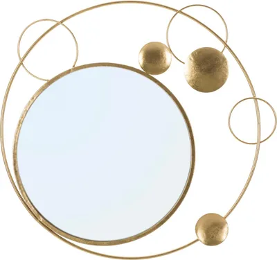 Produktbild von FURNLUX Wandspiegel Planet Gold 90cm / Hauptfarbe: Gold / Abmessungen: 90 x 83 x 3 cm