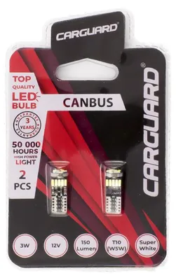 Immagine prodotto di Lampadina LED per auto T10 (W5W) 150 lm 6000K 3W CAN-Bus - 50.