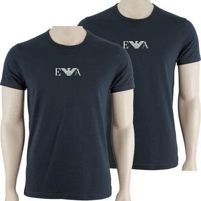 Produktbild von Emporio Armani Koszulki męskie z krótkim rękawem i dekoltem w szpic 111267-CC715 2-pak, L, 27435 Niebieski