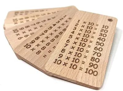 Image de Fiches d'apprentissage en bois pour les tables de multiplication – non traitées, pour les étudiants
