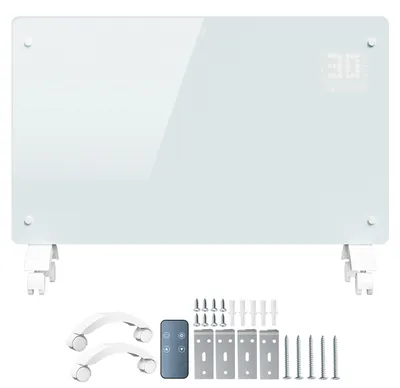 Obrázok produktu pre Ikodm Elektrický konvektor 2500W, biela farba, s funkciou Wi-Fi a aplikáciou, termostat s rozsahom 5–50°C, 24-hodinový časovač, možnosť montáže na stenu alebo použitie ako stojanový ohrievač s kolieskami
