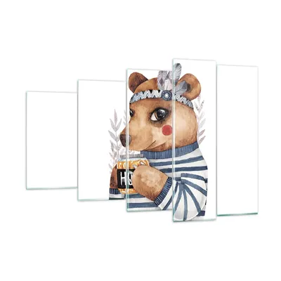 Produktbild von Bilder auf glas - 5 Teile - Anthropomorphisierung Bär Kinder - 150x100cm - Glasbilder - Wandbilder - Bilder - Wanddekoration aus Glas - Glas Bilder - Wandbild auf Glas - GEG150x100-4367