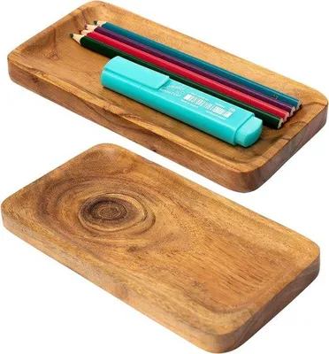Image de Plateau rectangulaire en bois 20 x 10 cm, mini, décoratif