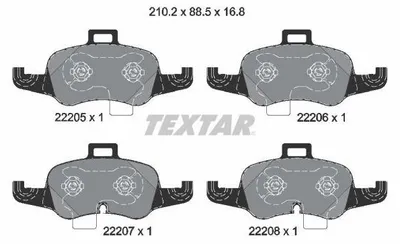 Obrázek produktu pro Sada brzdových destiček, kotoučová brzda TEXTAR 2220501