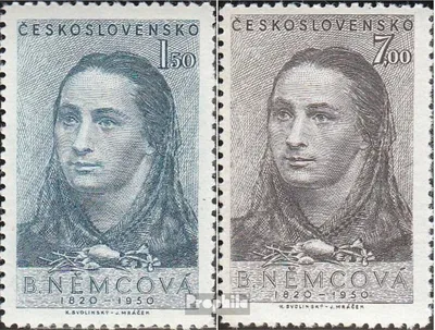 Produktbild von Briefmarken Tschechoslowakei 1950 Mi 620-621 (kompl.Ausg.) postfrisch Nemcova