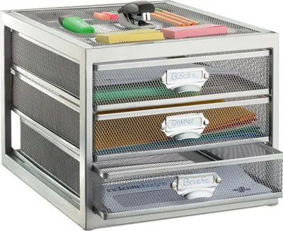 Produktbild von relaxdays Schubladenbox A4 mit 3 Fächern