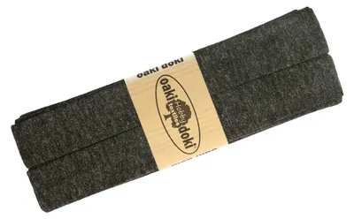 3m Oaki Doki Tricot de Luxe Jersey-Schrägband Einfassband elastisch dunkelgrau meliert