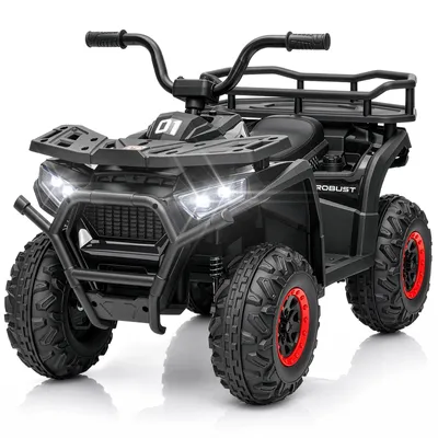 Image de Quad électrique pour enfants LEADZM, 24V, batterie 4,5Ah, 25W, type ATV, pour les enfants de 3 à 6 ans, couleur noire