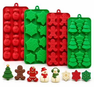Weihnachts-Silikonformen, 4er-Pack, 37 Vertiefungen
