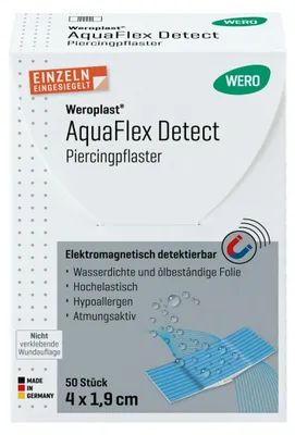Produktbild von Weroplast AquaFlex Detect Piercingpflaster, 50 Stk/Pkg