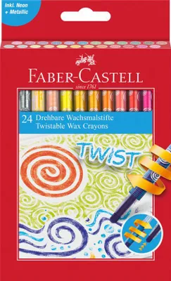 Produktbild von FABER-CASTELL Drehbare Wachsmalkreiden 24er Kartonetui
