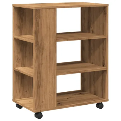 Obrázek produktu pro Skříňka na kolečkách dub artisan 60x35x75 cm kompozitní dřevo