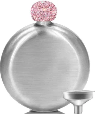 Immagine prodotto di Set di accessori natalizi in cristallo, 5 oz. (150 ml), acciaio inossidabile, rosa, regalo di Natale per donna