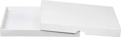 Produktbild von Faltschachtel A5 15,2 x 21,4 x 2,5 cm, Weiß, mit Deckel, Karton - 10er Set
