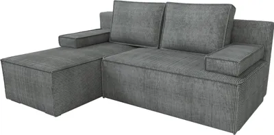 Produktbild von BroMARKT Ecksofa mit Schlaffunktion Caspar Grau Cord Links