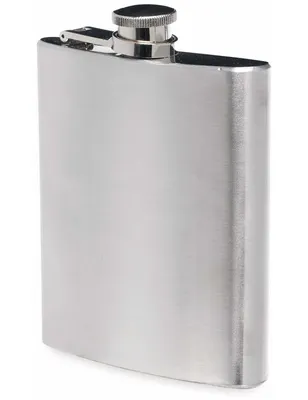Produktbild von Flachmann 200 ml (10x11x3 cm) mit klappbarem Bügel und verliersicherem Deckel
