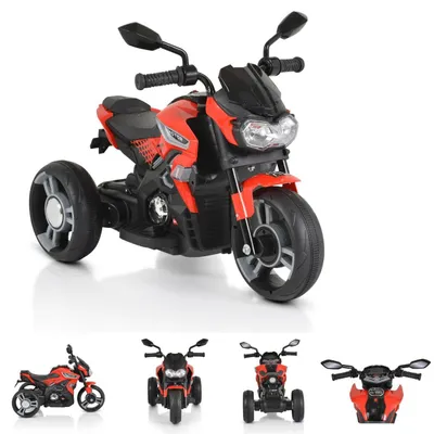 Produktbild von Moni Kinder Elektromotorrad Colombo Scheinwerfer, zwei Motoren, MP3, bis 7 km/h rot
