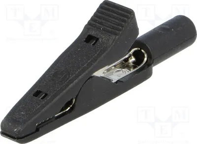 Obrázok produktu pre 1x Krokodílová svorka, typ: MA1SW, maximálna priemer drôtu: 4 mm, svorka 2 mm, 60 V DC, čierna, 15 A