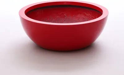 Produktbild von Elegant Einrichten | Pflanzkübel | Fiberglas | rund | D34xH12cm | hochglanz rot.