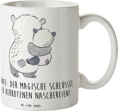 Produktbild von Mr. & Mrs. Panda Kaffeetasse Zauberhafte Tante - Weiß - Geschenk, Teetasse, Pott, Teebecher, Tasse, Verwandtschaft, Naschereien, handgemacht, Geheimnis, Familie, Neffe