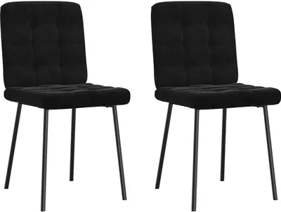 Produktbild von Esszimmerstühle 2 Stk. Schwarz Samt, Esszimmerstühle DesignMöbel